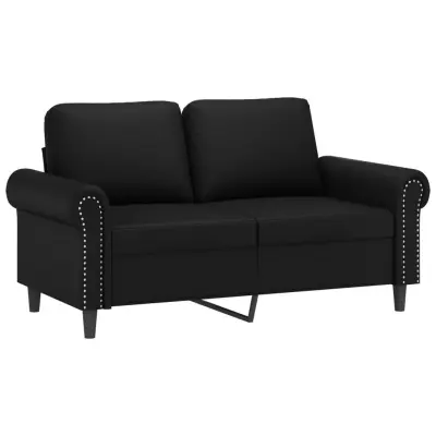 Dvosed kavč - Sofa - Kanape črn 120 cm umetno usnje