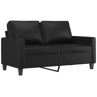 Dvosed kavč - Sofa - Kanape črn 120 cm umetno usnje