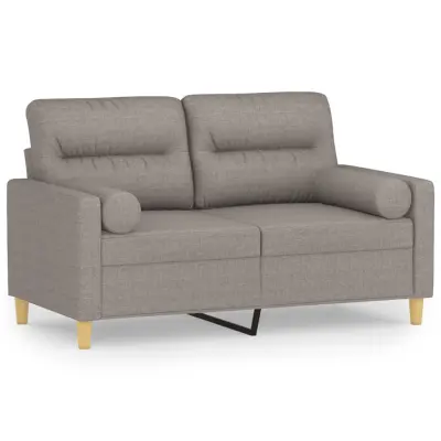 kavč - Sofa - Kanape dvosed z blazinami taupe 120 cm blago