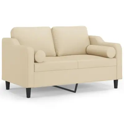 kavč - Sofa - Kanape dvosed z blazinami krem 120 cm blago
