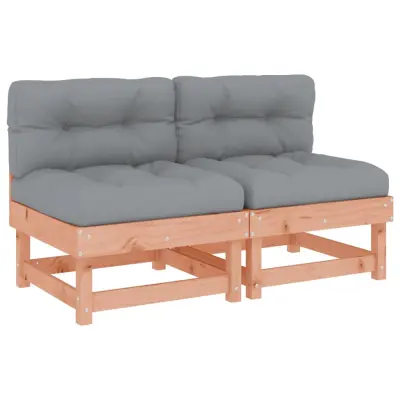 Sredinski kavč - Sofa - Kanape z blazinami 2 kosa trdna douglas jelka