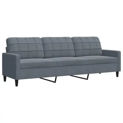 kavč - Sofa - Kanape trosed temno siv 210 cm žamet
