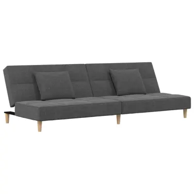 kavč - Sofa - Kanape dvosed z ležiščem in dvema blazinama svetlo sivo blago