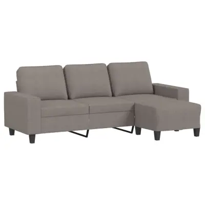 kavč - Sofa - Kanape trosed s stolčkom za noge taupe 180 cm blago