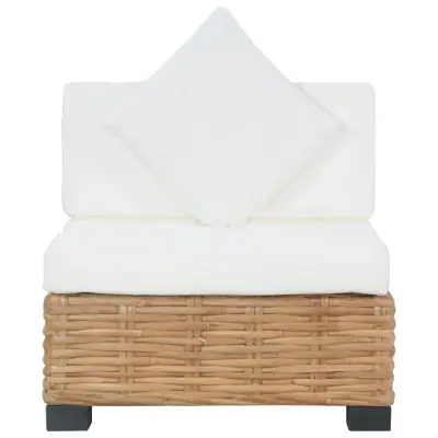 kavč - Sofa - Kanape brez naslonjal za roke z blazinami naravni ratan