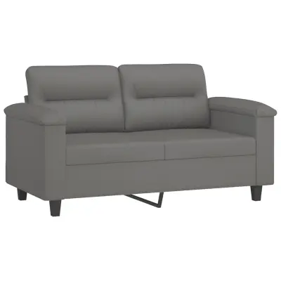 Dvosed kavč - Sofa - Kanape temno siv 120 cm tkanina iz mikrovlaken