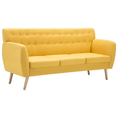 kavč - Sofa - Kanape trosed z oblogo iz blaga 172x70x82 cm rumene barve