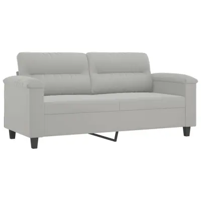 Dvosed kavč - Sofa - Kanape svetlo siv 140 cm tkanina iz mikrovlaken