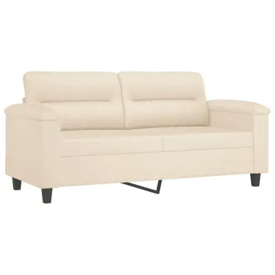 kavč - Sofa - Kanape dvosed bež 140 cm tkanina iz mikrovlaken