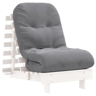 Futon - Futonski ležalnik z ležiščem bela 60x206x11 cm trdna borovina