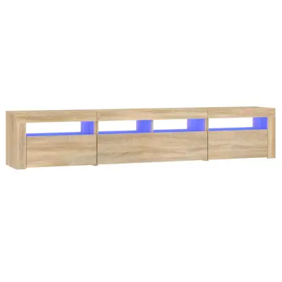 TV omarica - TV stojalo - Televizijska omarica z LED lučkami sonoma hrast 210x35x40 cm