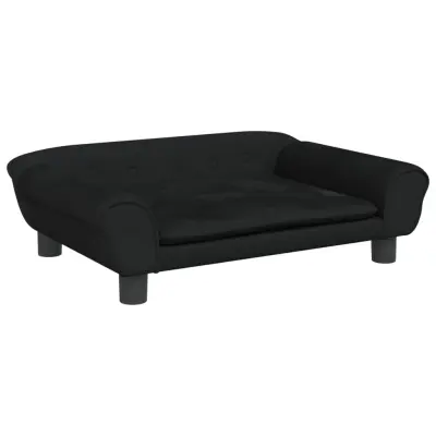 Otroški kavč - Otroški divan - Otroški sedež črn 70x45x26 cm žamet