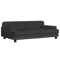 Otroški kavč - Otroški divan - Otroški sedež črn 90x53x30 cm žamet