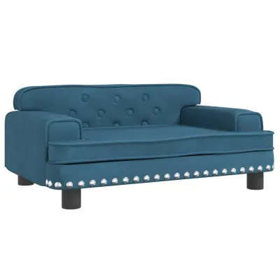 Otroški kavč - Otroški divan - Otroški sedež moder 70x45x30 cm žamet