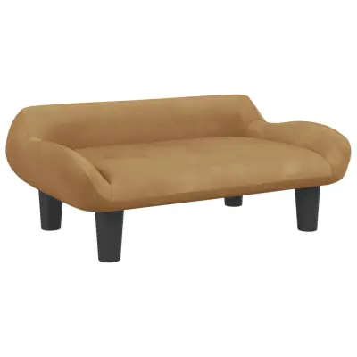 Otroški kavč - Otroški divan - Otroški sedež rjav 70x40x24 cm žamet