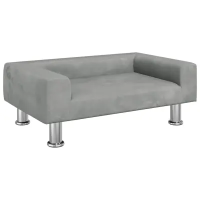 Otroški kavč - Otroški divan - Otroški sedež svetlo siv 70x45x26,5 cm žamet
