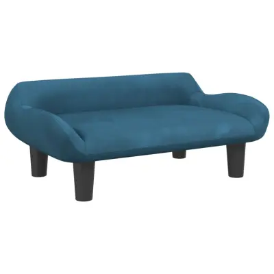 Otroški kavč - Otroški divan - Otroški sedež moder 70x40x24 cm žamet