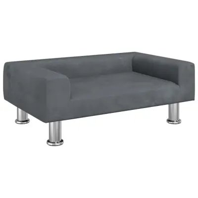Otroški kavč - Otroški divan - Otroški sedež temno siv 70x45x26,5 cm žamet