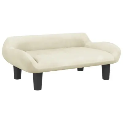 Otroški kavč - Otroški divan - Otroški sedež krem 70x40x24 cm žamet