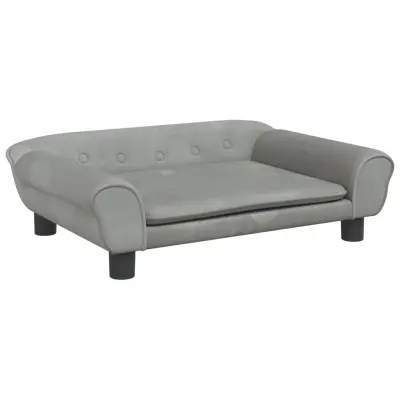 Otroški kavč - Otroški divan - Otroški sedež svetlo siv 70x45x26 cm žamet