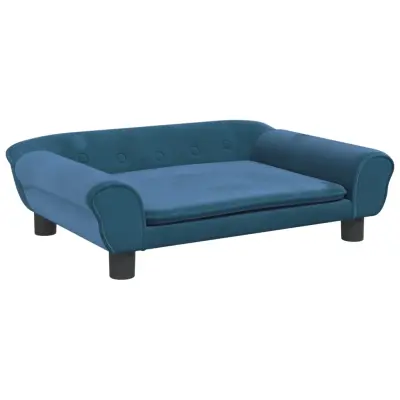 Otroški kavč - Otroški divan - Otroški sedež moder 70x45x26 cm žamet