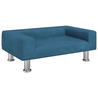 Otroški kavč - Otroški divan - Otroški sedež moder 70x45x26,5 cm žamet