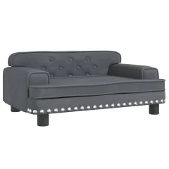 Otroški kavč - Otroški divan - Otroški sedež temno siv 70x45x30 cm žamet
