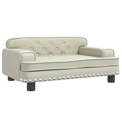 Otroški kavč - Otroški divan - Otroški sedež krem 70x45x30 cm umetno usnje