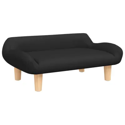 Otroški kavč - Otroški divan - Otroški sedež črn 70x40x24 cm blago