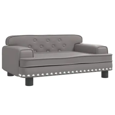Otroški kavč - Otroški divan - Otroški sedež siv 70x45x30 cm umetno usnje