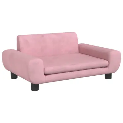 Otroški kavč - Otroški divan - Otroški sedež roza 70x45x33 cm žamet
