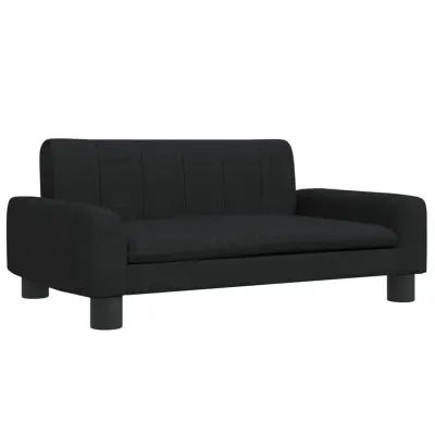 Otroški kavč - Otroški divan - Otroški sedež črn 70x45x30 cm blago