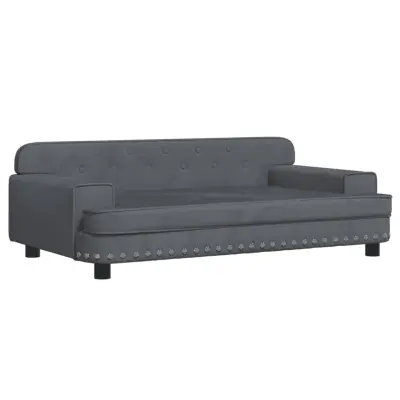 Otroški kavč - Otroški divan - Otroški sedež temno siv 90x53x30 cm žamet