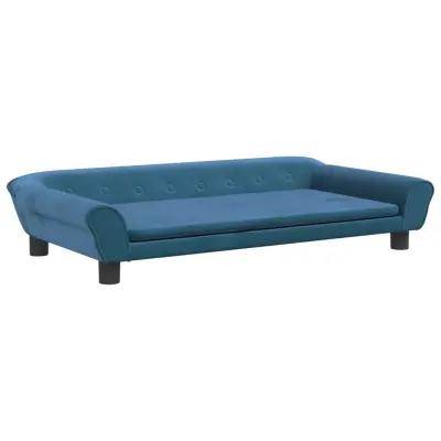 Otroški kavč - Otroški divan - Otroški sedež moder 100x50x26 cm žamet