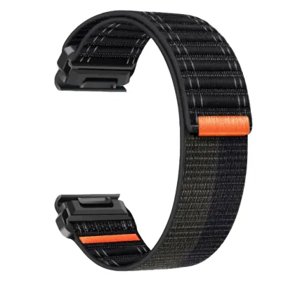 Najlonski pašček za uro Garmin Fenix 8/5/6/7X Pro/Epix 935/965 Black + light gray 22 mm