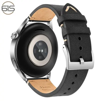 Usnjen pašček za uro Huawei GT4 Pro Black + Silver 20 mm