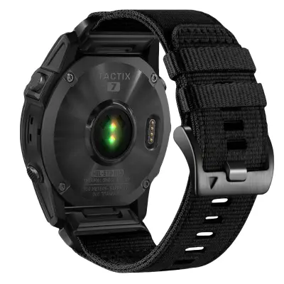 Hitro snemljiv najlonski pašček za uro Garmin Fenix 5X 6X 7X Tactix 7 Pro Black 22 mm