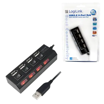 LOGILINK Hub 4 Ports C/ ON/OFF Individual USB 2.0 - UA0128