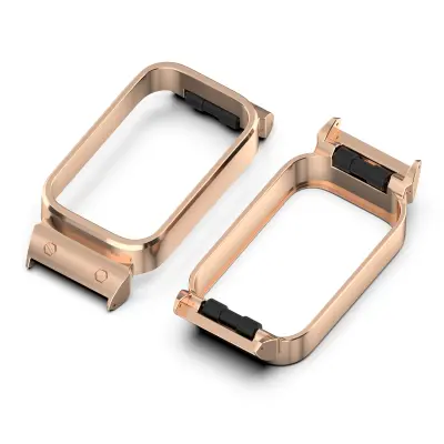 Kovinski okvir za Xiaomi Band 9 Active/Redmi Band 3 (18 mm) PinkGold