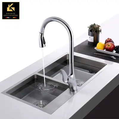 Vrhunski razred | Dizajn kuhinjske pipe | Mešalna armatura s prikazovalnikom temperature in gibljivo cevjo | Elipse