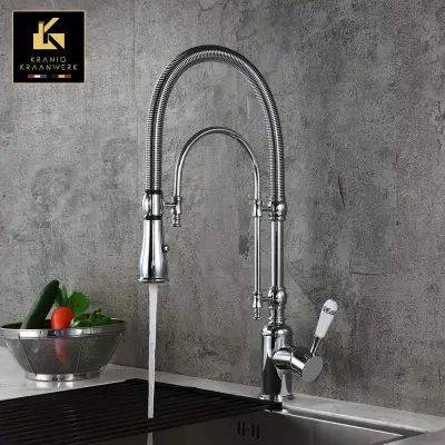 Pipa za visoko splakovanje v podeželskem slogu | Gostinska pipa | Pomivalno korito v kuhinjskem slogu | Henriette