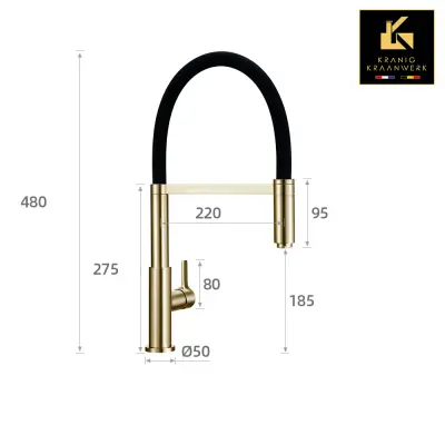 Kuhinjska pipa vrhunskega dizajna | Kuhinjska mešalna pipa s gibljivo cevjo in pršilno glavo | Murcia della