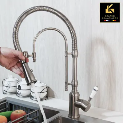 Pipa za visoko splakovanje v podeželskem slogu | Gostinska pipa | Pomivalno korito v kuhinjskem slogu | Henriette