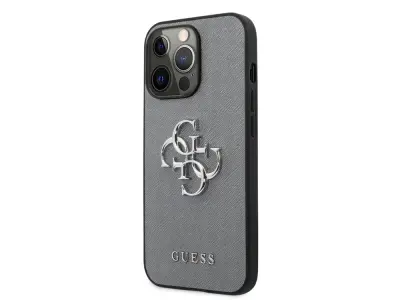 Guess, Ohišje za Apple iPhone 13 Pro PU Saffiano 4G, Siva