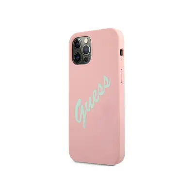Guess, Ohišje za Apple iPhone 12 Pro Max Collection Vintage Silikon v TPU, Roza