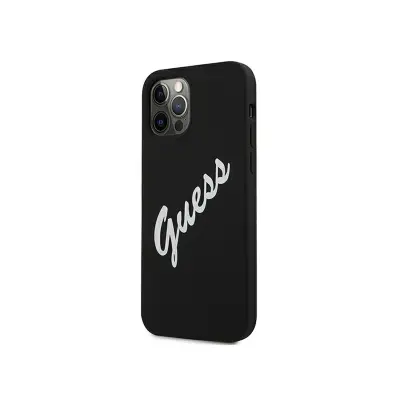 Guess, Ohišje za Apple iPhone 12 / 12 Pro Collection Silikon Vintage v TPU, ?rna