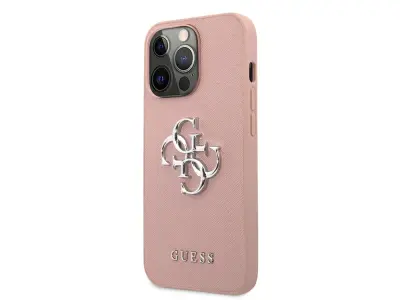 Guess, Ohišje za Apple iPhone 13 Pro PU Saffiano 4G, Roza
