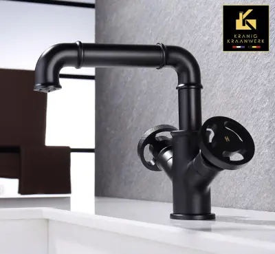 Vodnjak in umivalnik Mešalna pipa | Industrijski in podeželski | Tinke | Črna | Visoko ali Nizko