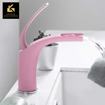 Dizajn Mešalna pipa | Pipa za umivalnik in fontano | Veralien v roza | Minimalizem