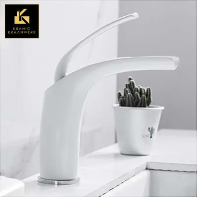 Dizajn Mešalna pipa | Pipa za umivalnik in fontano | Veralien v belem | Minimalizem